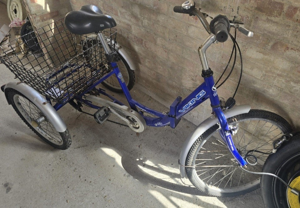 Viking Adult Folding Tricycle  6 Speed Shimano Gears Large Dog Child Cat Basket