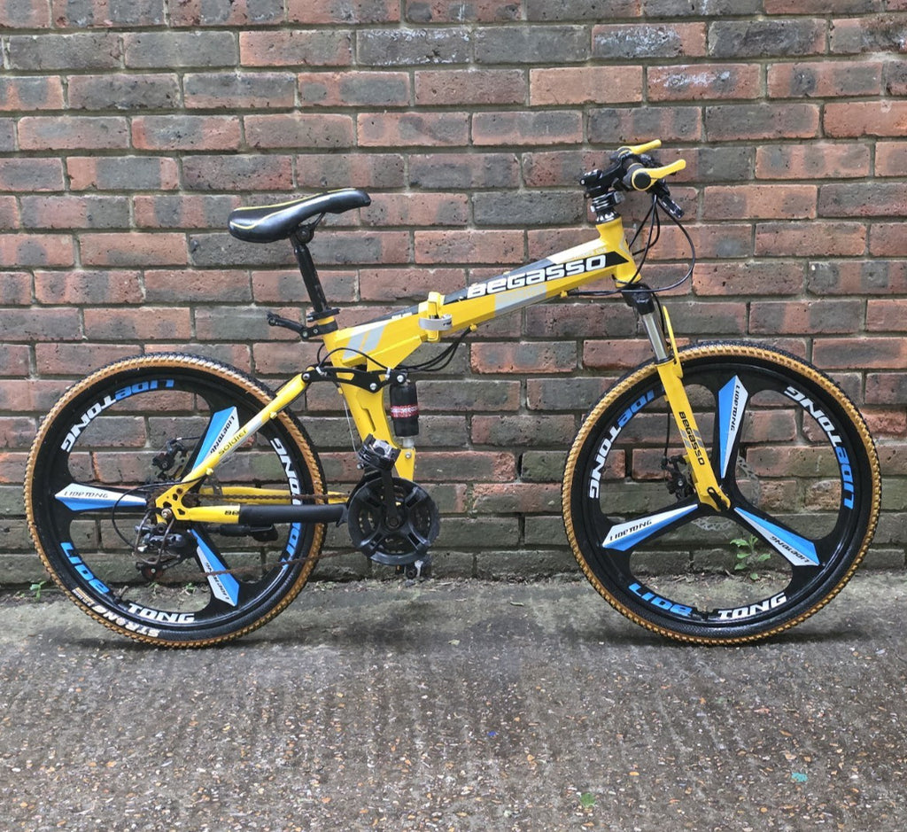 BEGASSO SOLDIER FOLD UP MOUNTAIN BIKE (42cm FRAME SIZE w/ 24" WHEELS)