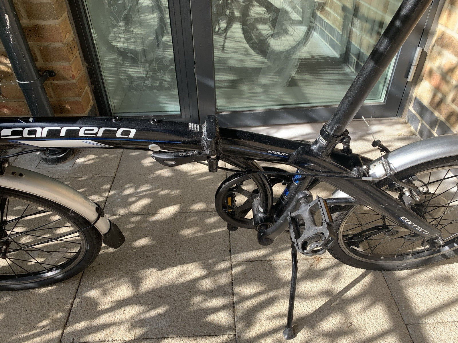 Carrera Intercity 20in Folding Bike Black/Silver Mudguards Kickstand Reflectors