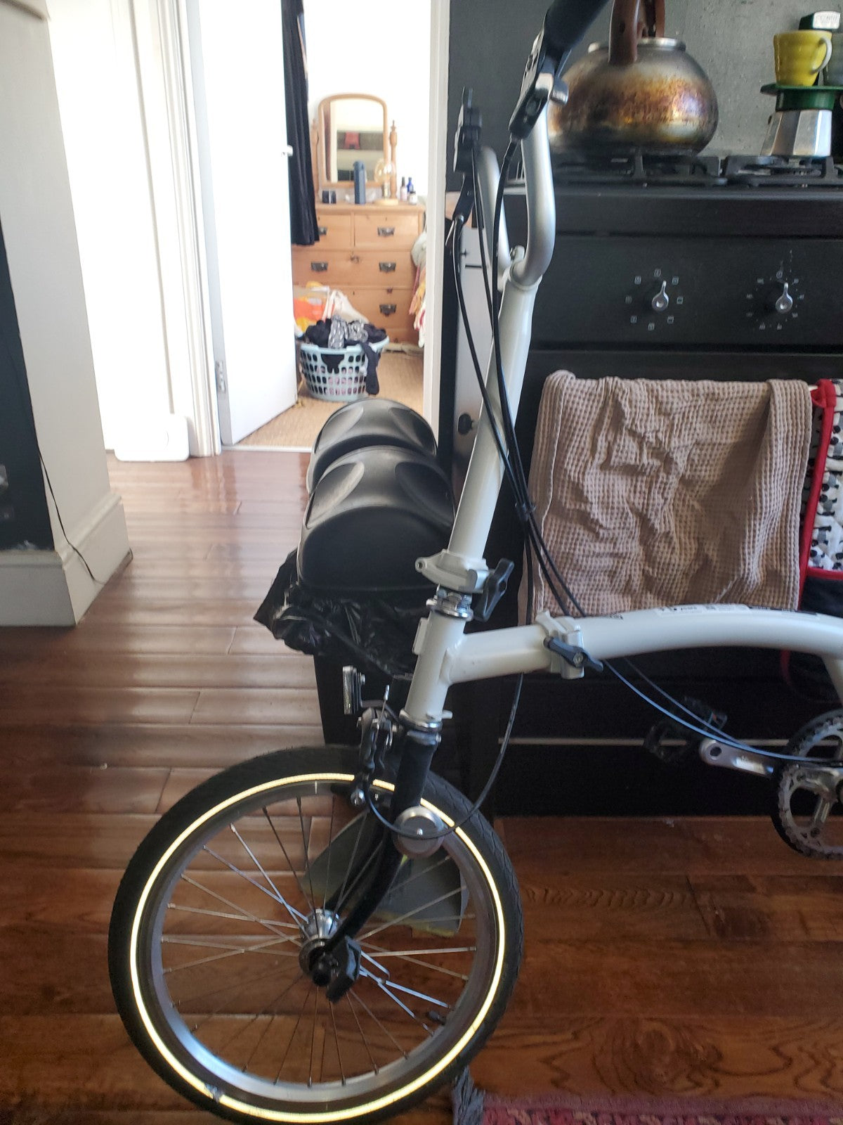 Brompton A Line 3 Speed Folding Bike. White. Mint condition.