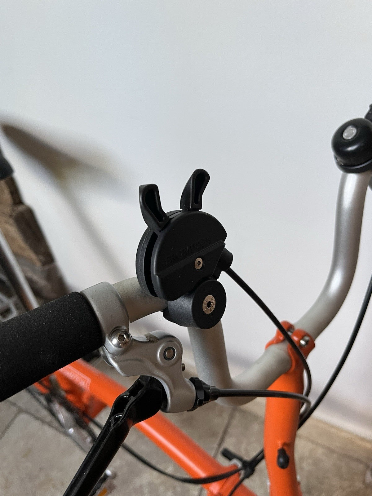 Brompton Orange Folding Bike 16in Wheels Rear Rack Mudguards Bell for collection