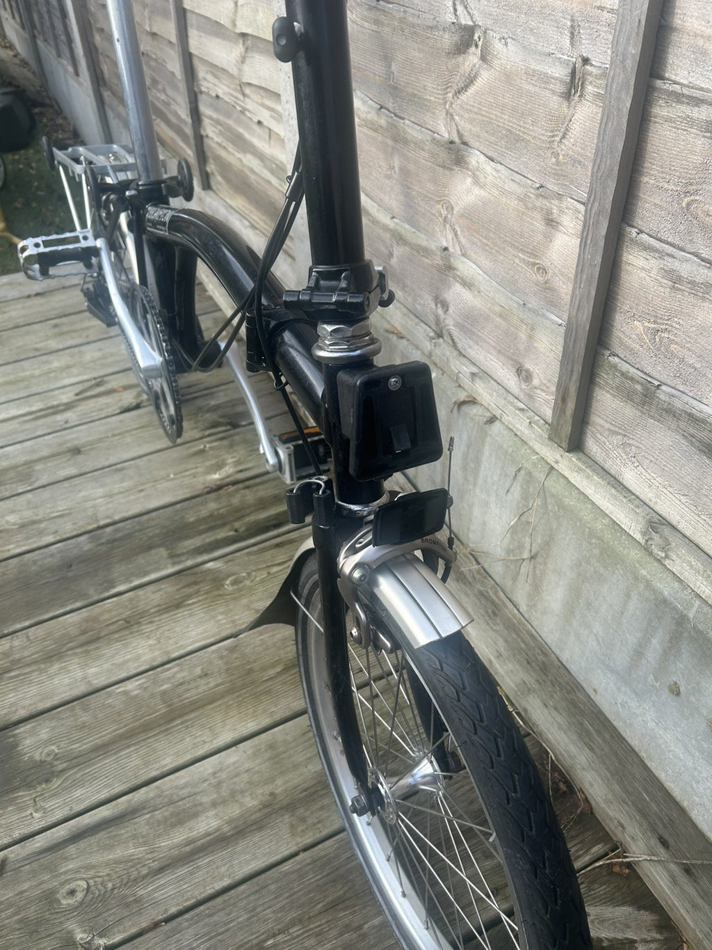 Brompton H3L Black with a rack