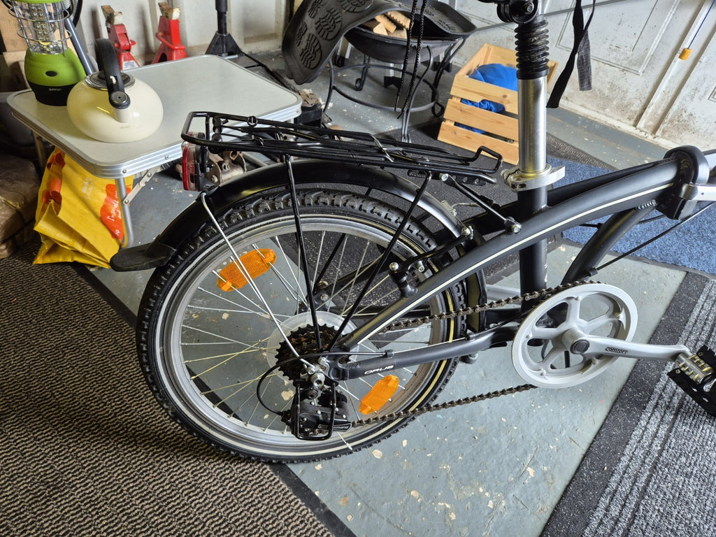 ORUS 20in Folding Bike Grey 7-Speed Grip Shifter V-Brakes Rear Rack