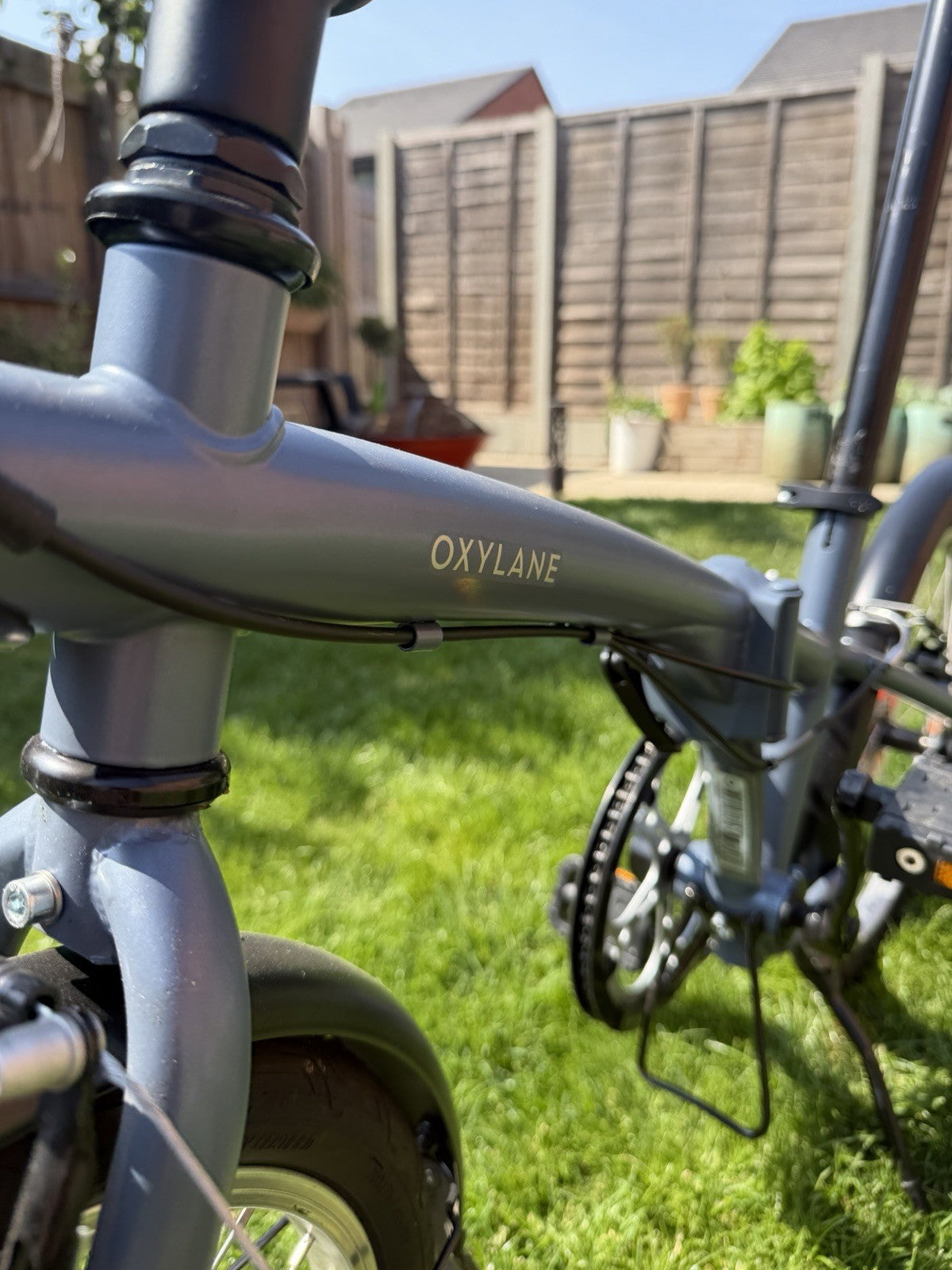 Decathlon Oxylane Folding Bike 20in Grey Mudguards Reflectors