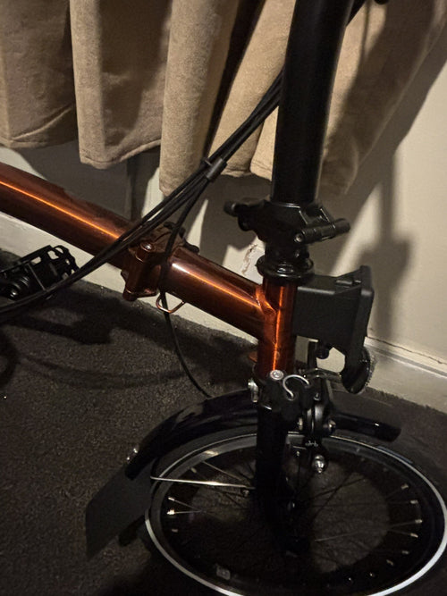 2024 Brompton C Line Flame Red Lacquer low bar 6 speed. ridden less than 5 miles