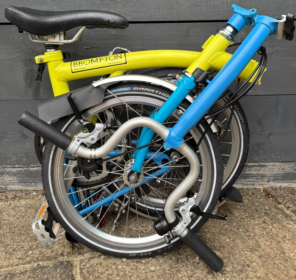 Brompton H3L Folding Bike 3 Speed C Line in Yellow / Blue
