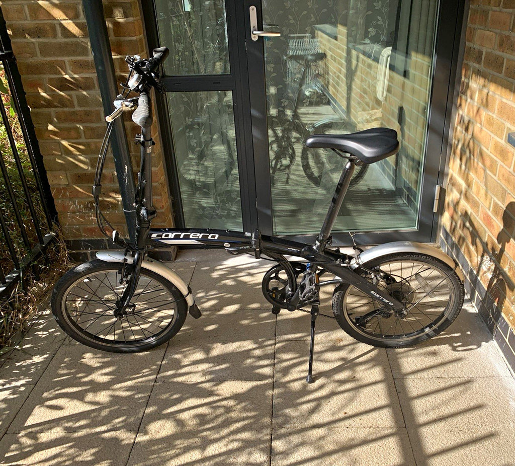 Carrera Intercity 20in Folding Bike Black/Silver Mudguards Kickstand Reflectors