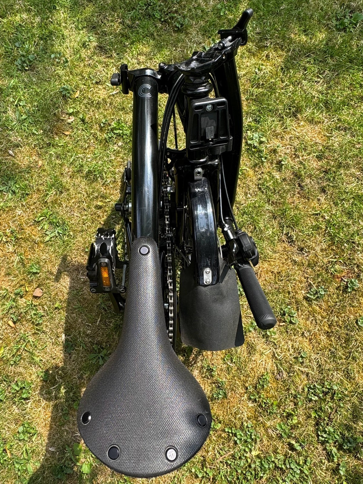 Brompton C‑Line S6L Black Edition Roller Rack – Low Handlebar – 6‑Speed - Brooks