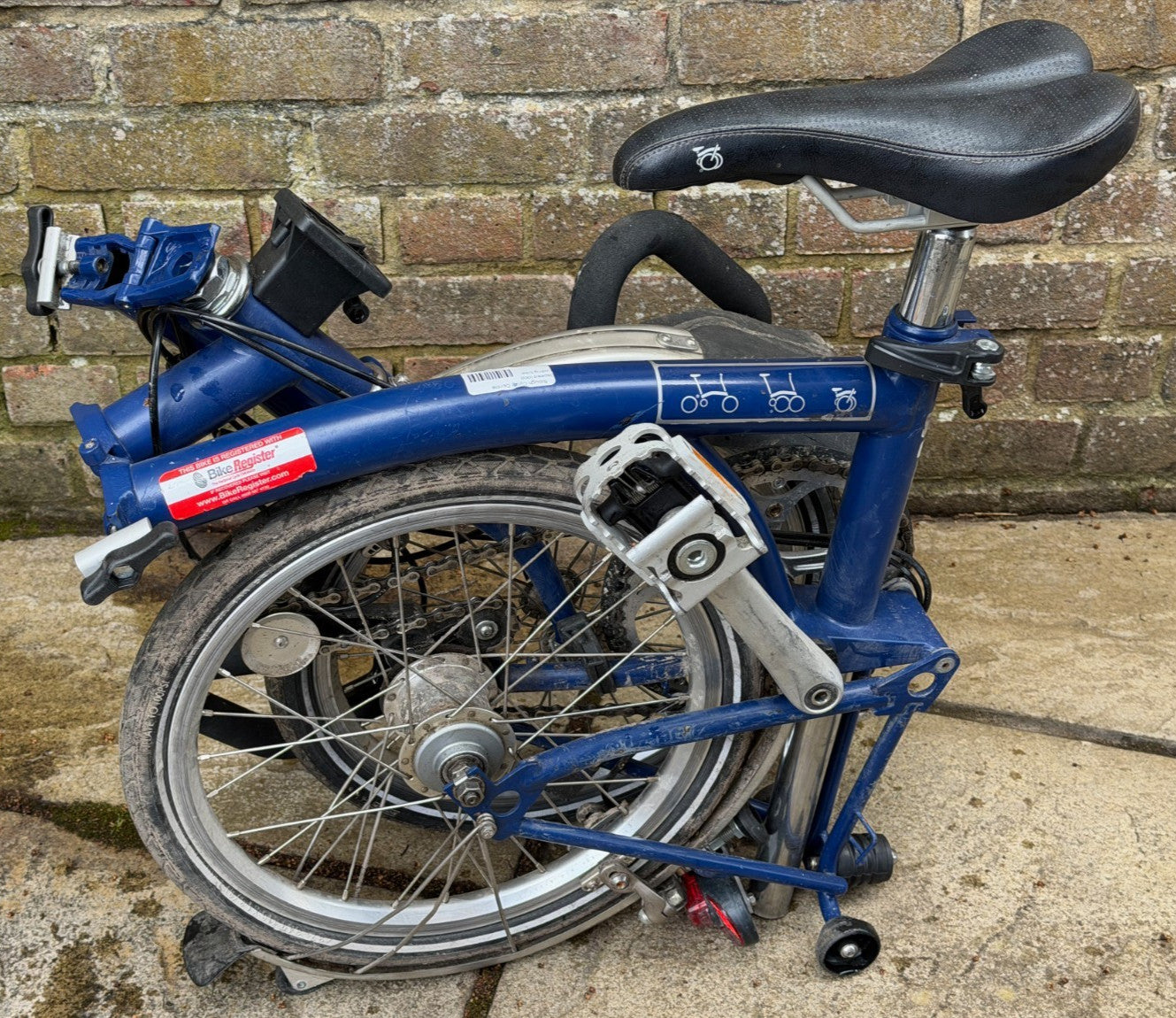 Brompton P3L blue folding bike 3 speed in good working order