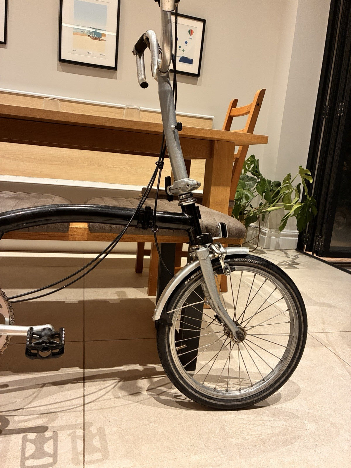 Brompton Folding Bike Black/Silver 16in Wheels Mudguards Reflectors