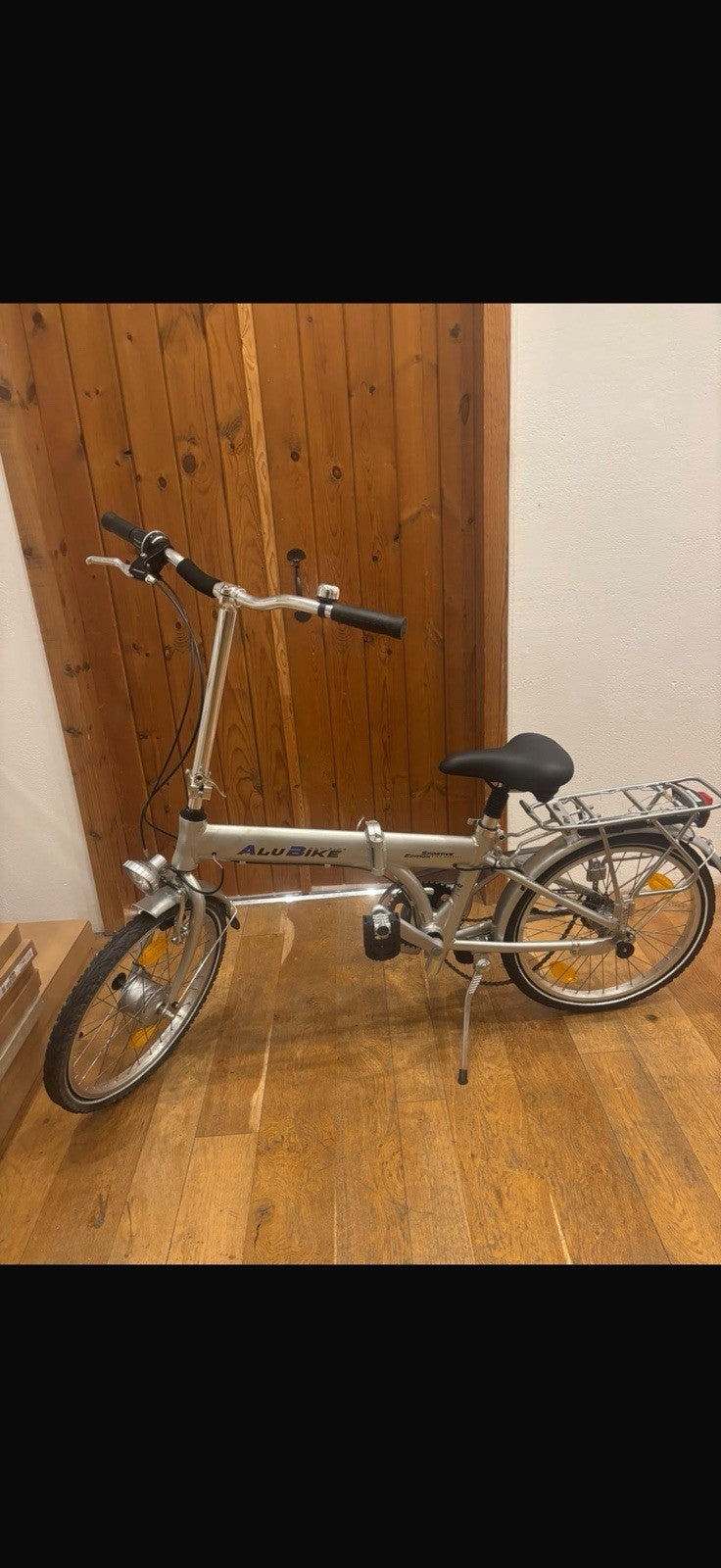 Tchibo TCM Aluminium Folding Bike Silver 20 Inch Wheels Selle Royal Saddle