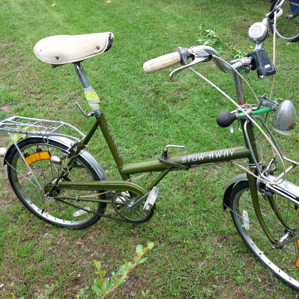 Raleigh Stow Away Folding Bicycle   Green   Vintage