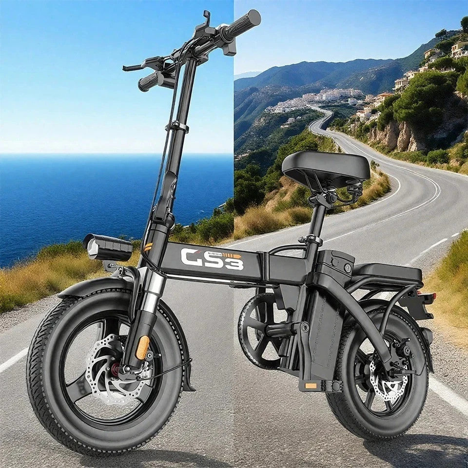 GS3 14" Folding E -  Bike 250-W 48-V 15/Ah Suspension E- Bike LED Display UK