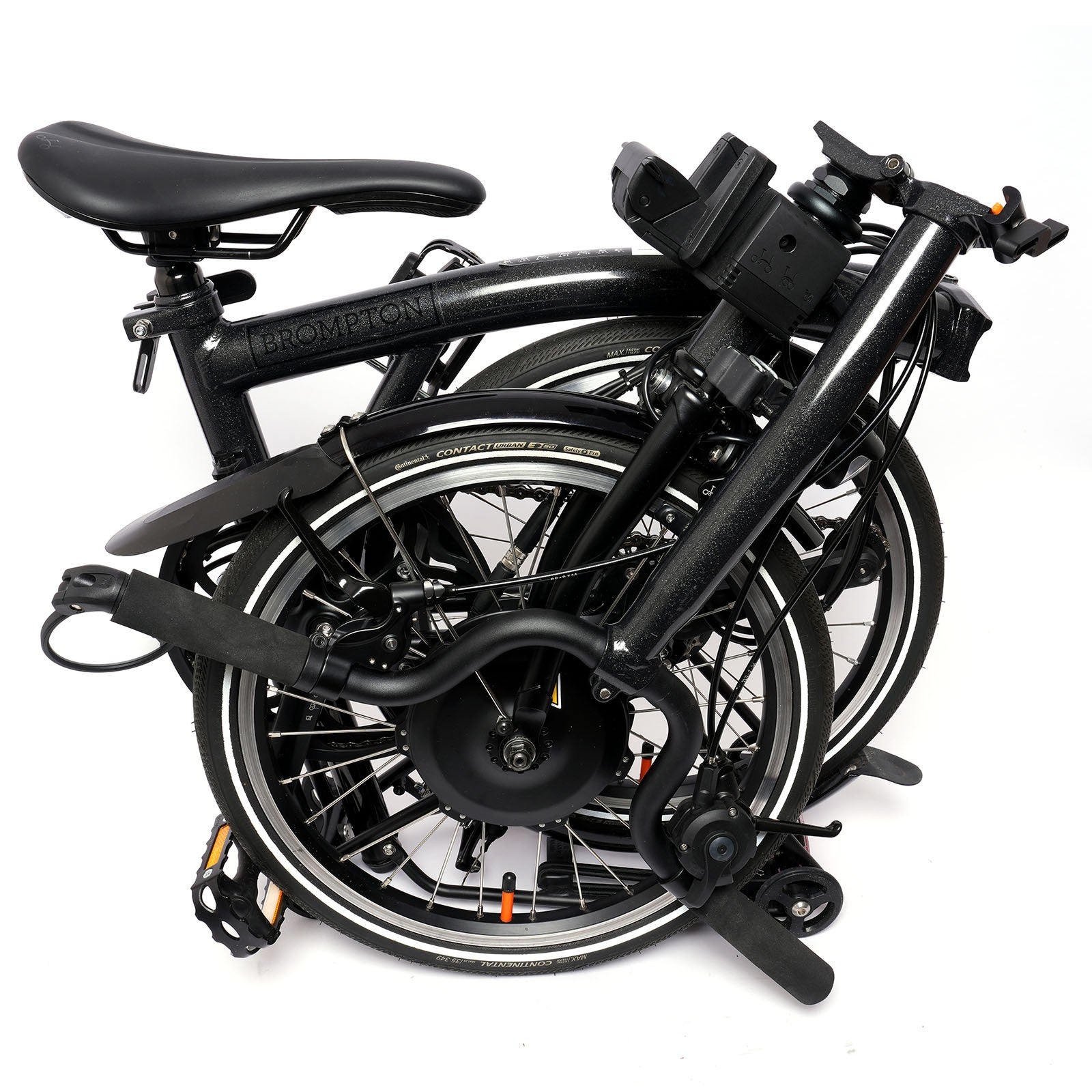 BROMPTON ELECTRIC P LINE 4 SPEED FOLDING BIKE IN BLACK SPARKLE