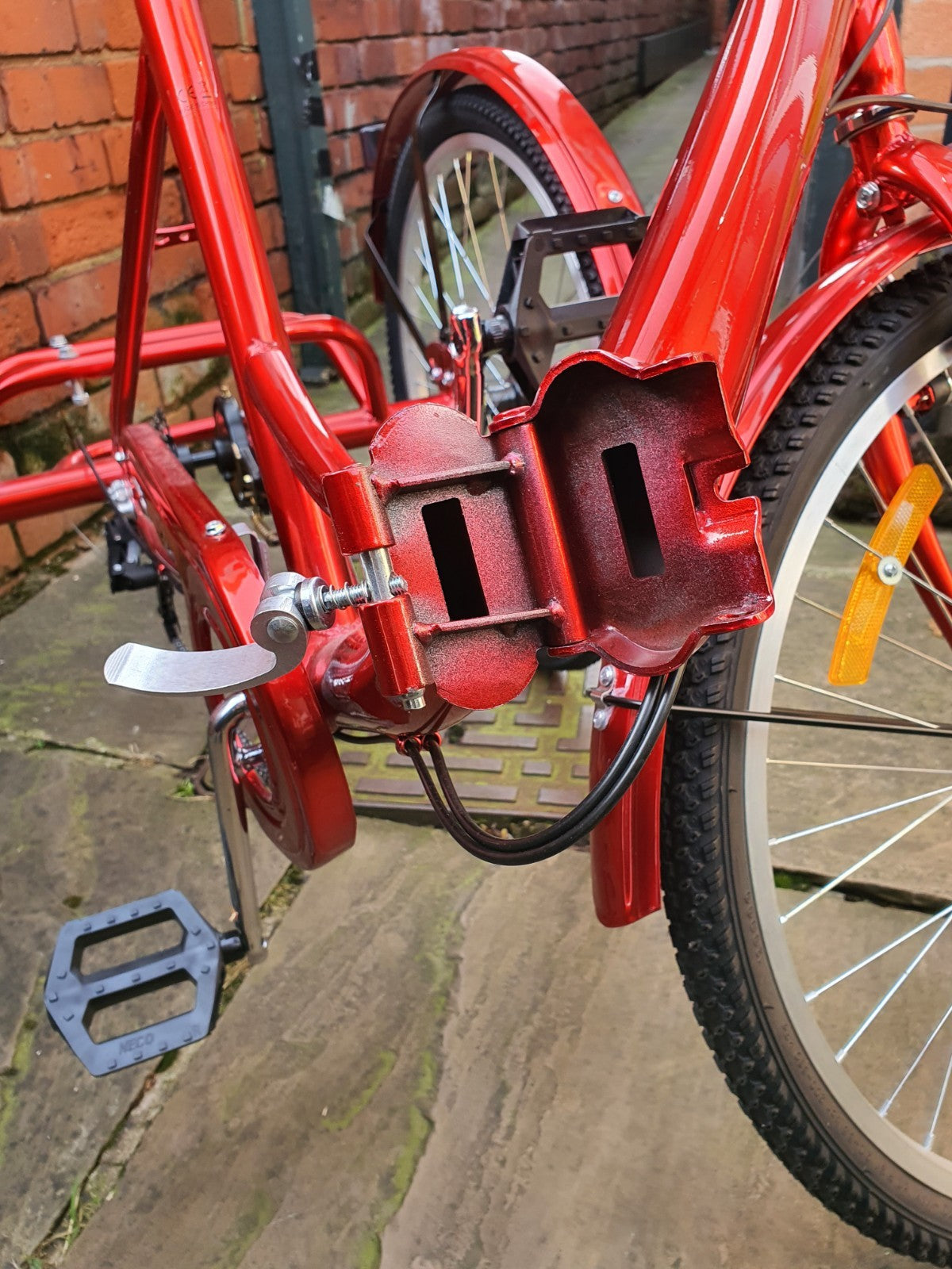 Brand NEW NEVER RIDDEN Adult RED Folding Tricycle. Basket & 7 Derailleur Gears.