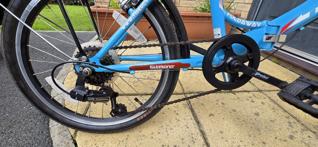 Tiger Foldaway 20" Wheel Folding Bike - 6-Speed Shimano - Blue - Great Condition