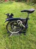Brompton Folding Bike 2 Speed  Tempest Blue. With Dynamo And Rear Rack