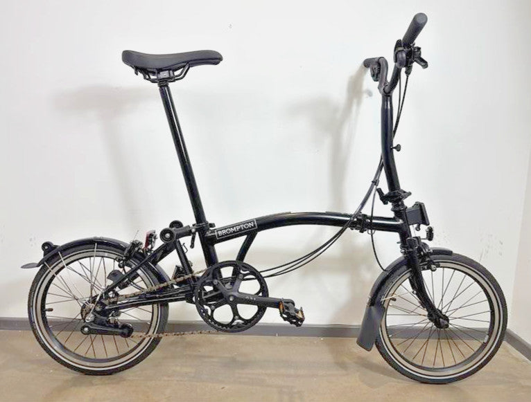 Brompton C Line 6 Speed 2023 Mid Handlebar Folding Bike - Matt Black