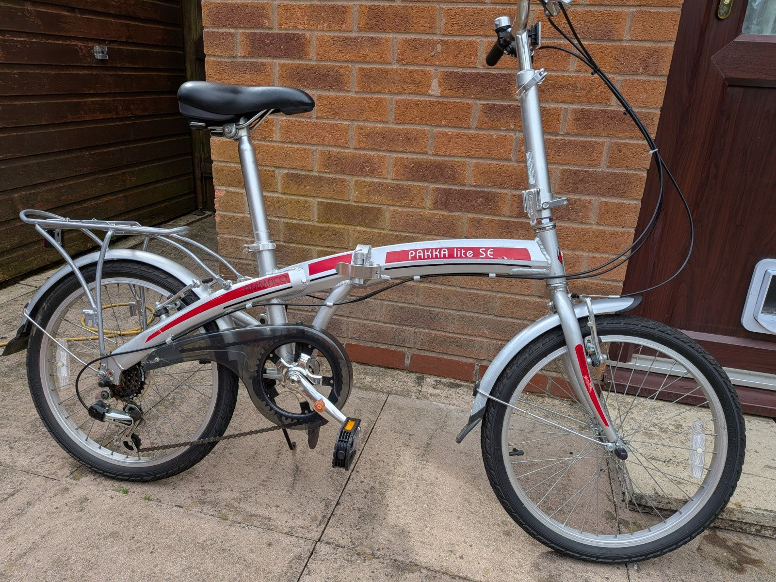 AMMACO Pakka Lite SE Silver Foldable Bicycle with Carry Bag