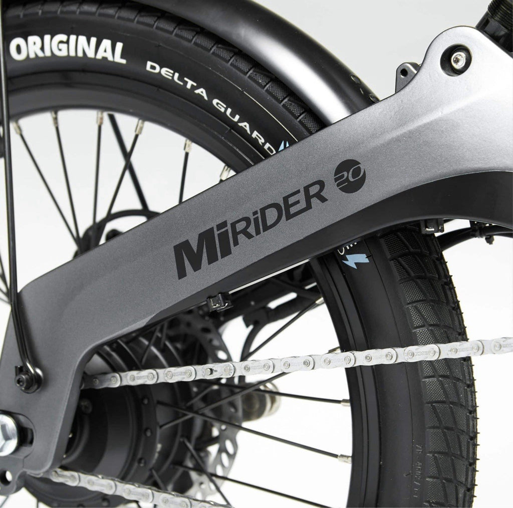 MiRiDER 20 20in Foldable  Bike, Disc Brakes, 250W Rear Hub, Grey