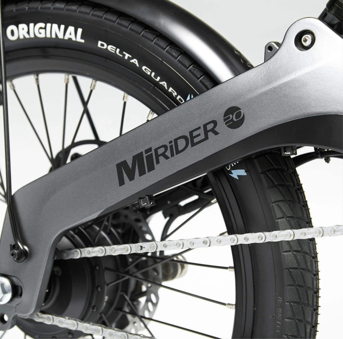 MiRiDER 20 20in Foldable  Bike, Disc Brakes, 250W Rear Hub, Grey