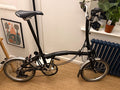 Brompton M6L black Folding Bike 16 in Wheels Black 6 speed + carbon seat post