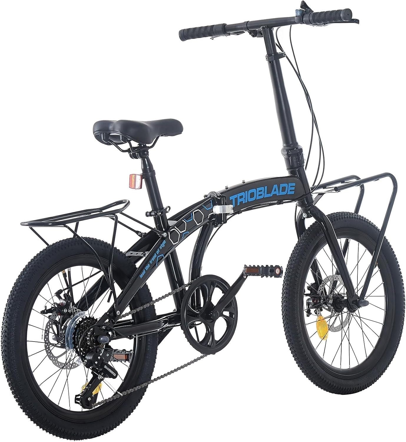 20 Inch Folding Bike 7-Speed Lightweight Mountain Bike with Disc Brakes