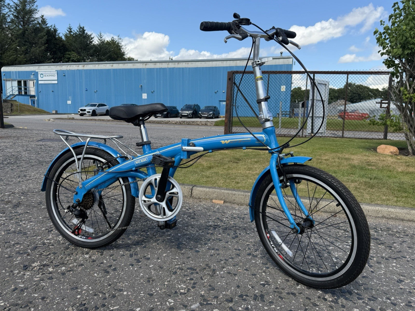 WCI Folding Bike Unisex Shimano 6 Gears Blue New