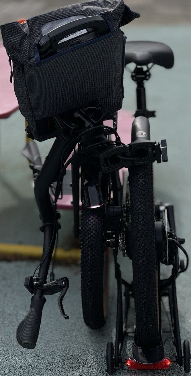 Brompton Folding Bike Black Brown 20in Disc Brakes Rear Rack Mudguards