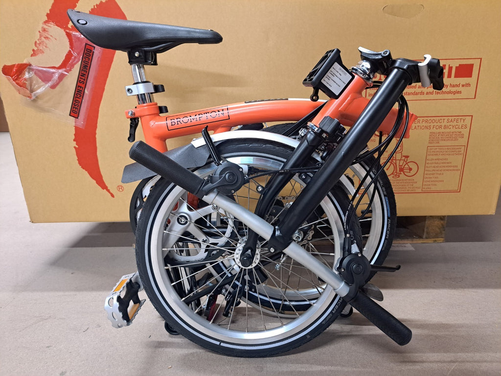 Brompton C-Line Explore Low bar Folding Bike Fire Coral
