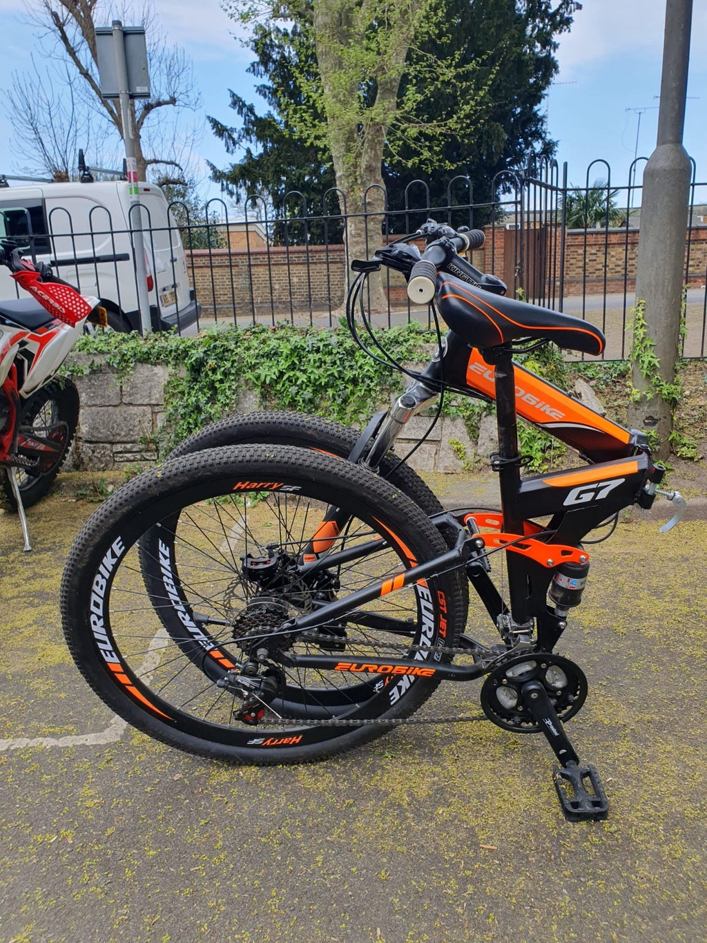 Eurobike Folding Mountain Bike for Adults Full Suspension Bicycle 26/27.5 inch