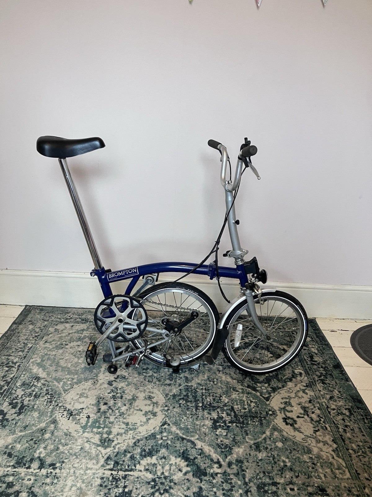 Brompton 2006 M3L Folding Bicycle 3-Speed in Blue with Brompton Dynamo Lights