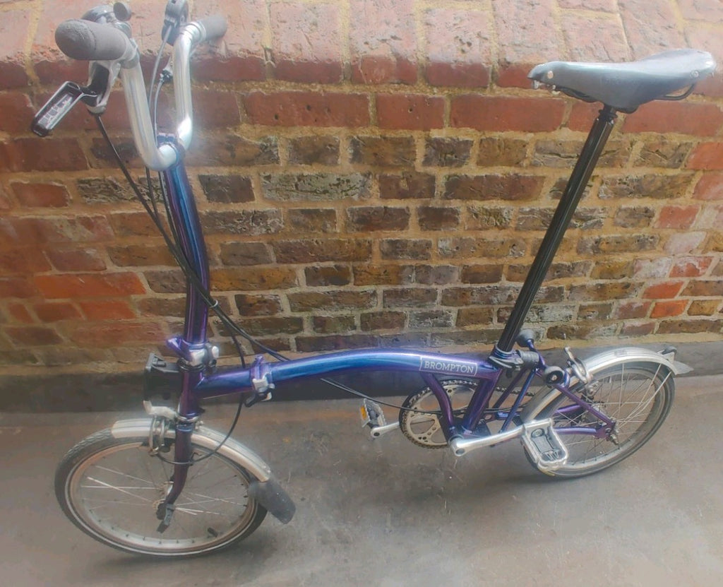 Beautiful Brompton 3 Speed With Extended Seatpost