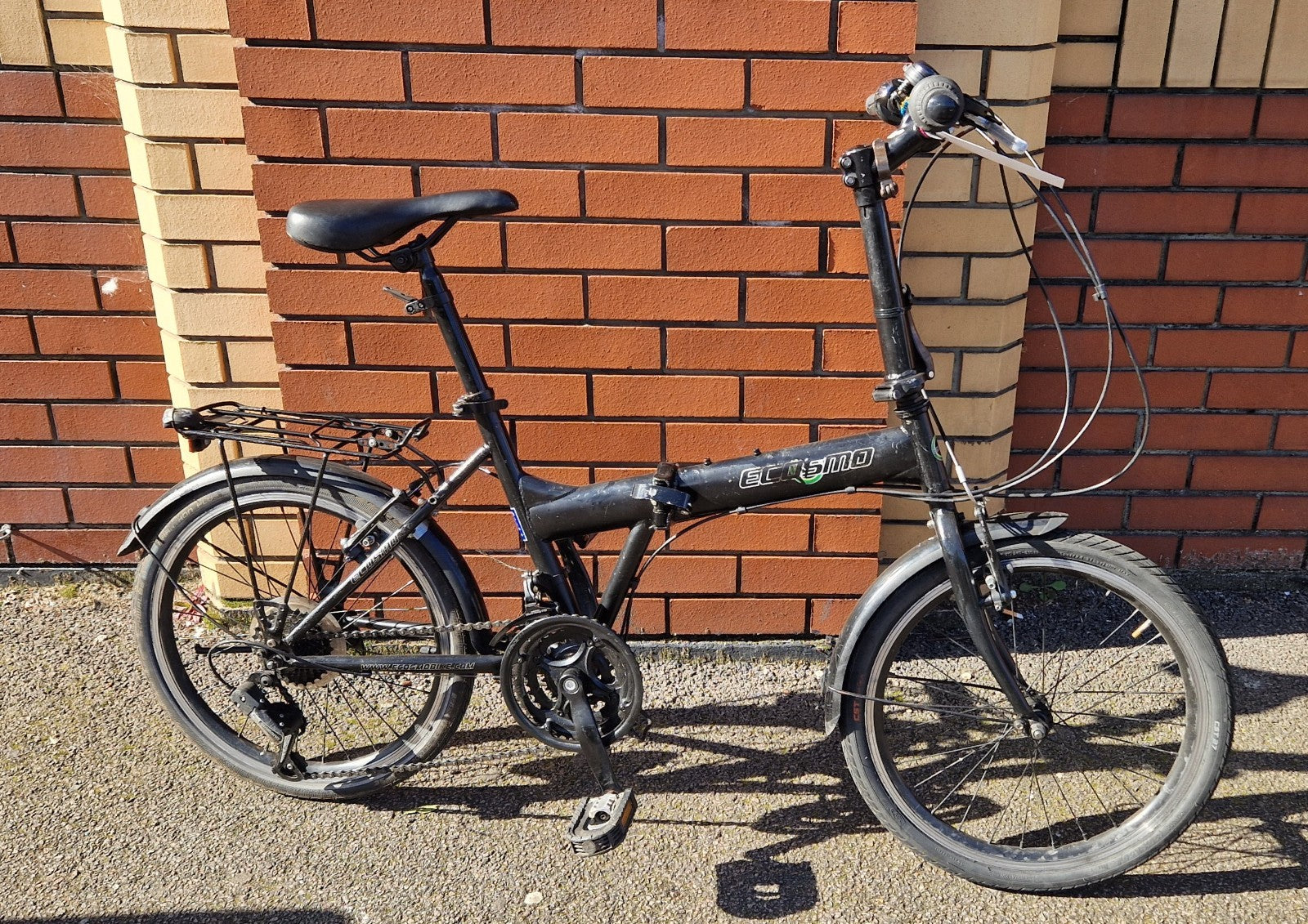 Ecosmo Black Folding Bike | New | 7 Speed | Rear Bike Rack