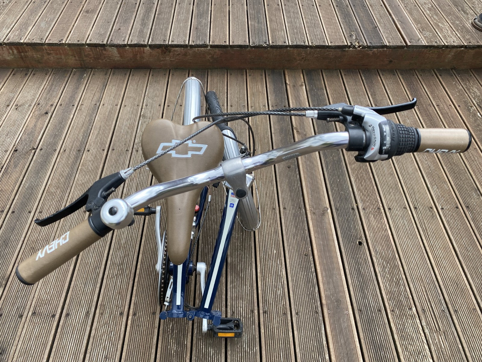 🔥Rare Chevrolet Chevy 20in Folding Bike 6 Speed Shimano Revoshift Blue