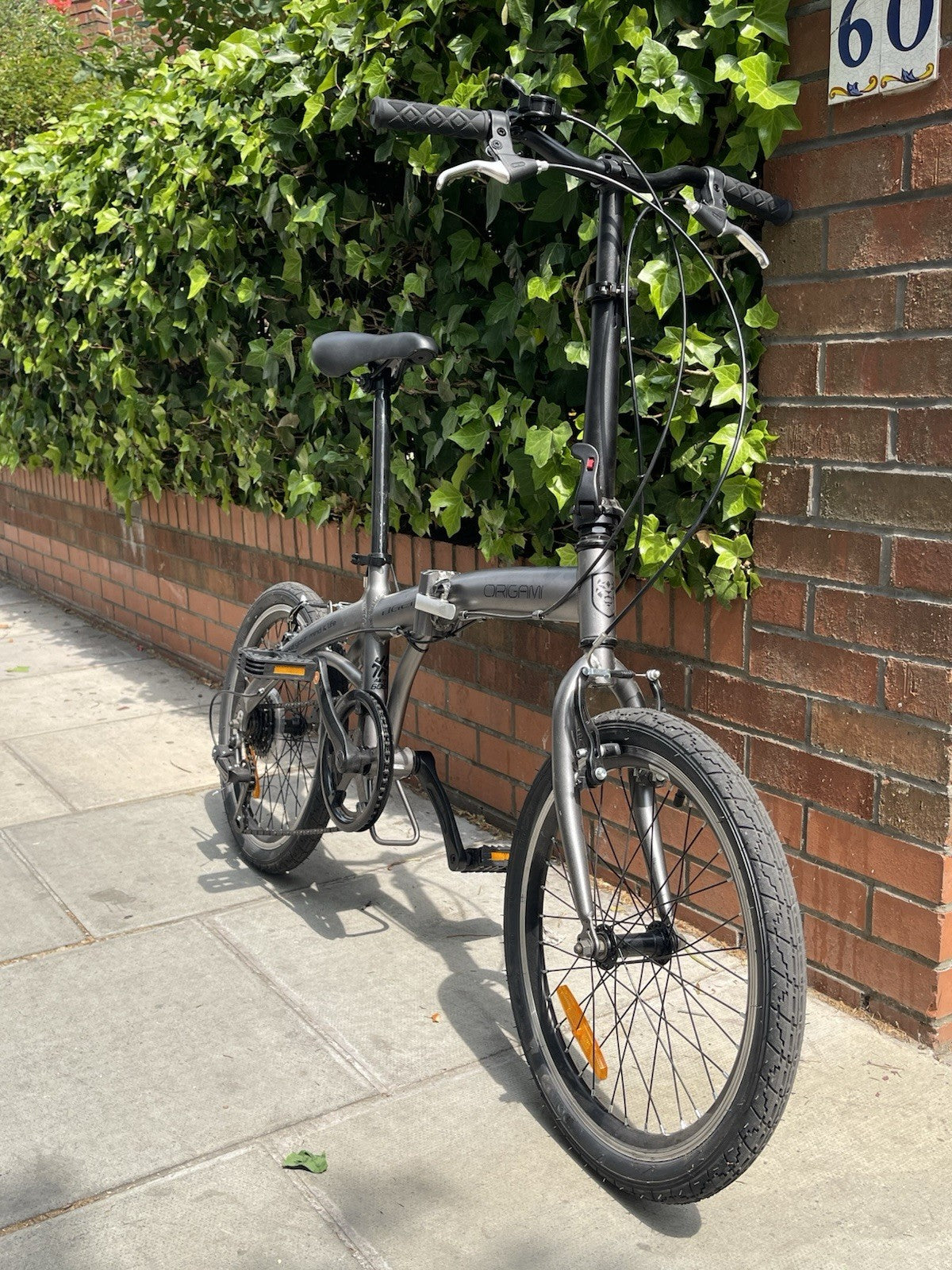 Origami Tiger Folding Bike, Grey, 20”, Compact Commuter Bike Ready To Ride Bike