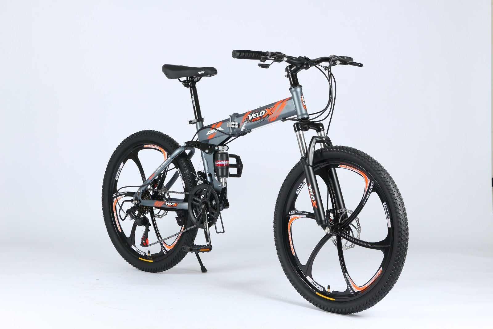 24"/26" Folding Mountain Bike – Full Suspension, Disc Brakes, Lightweight Frame