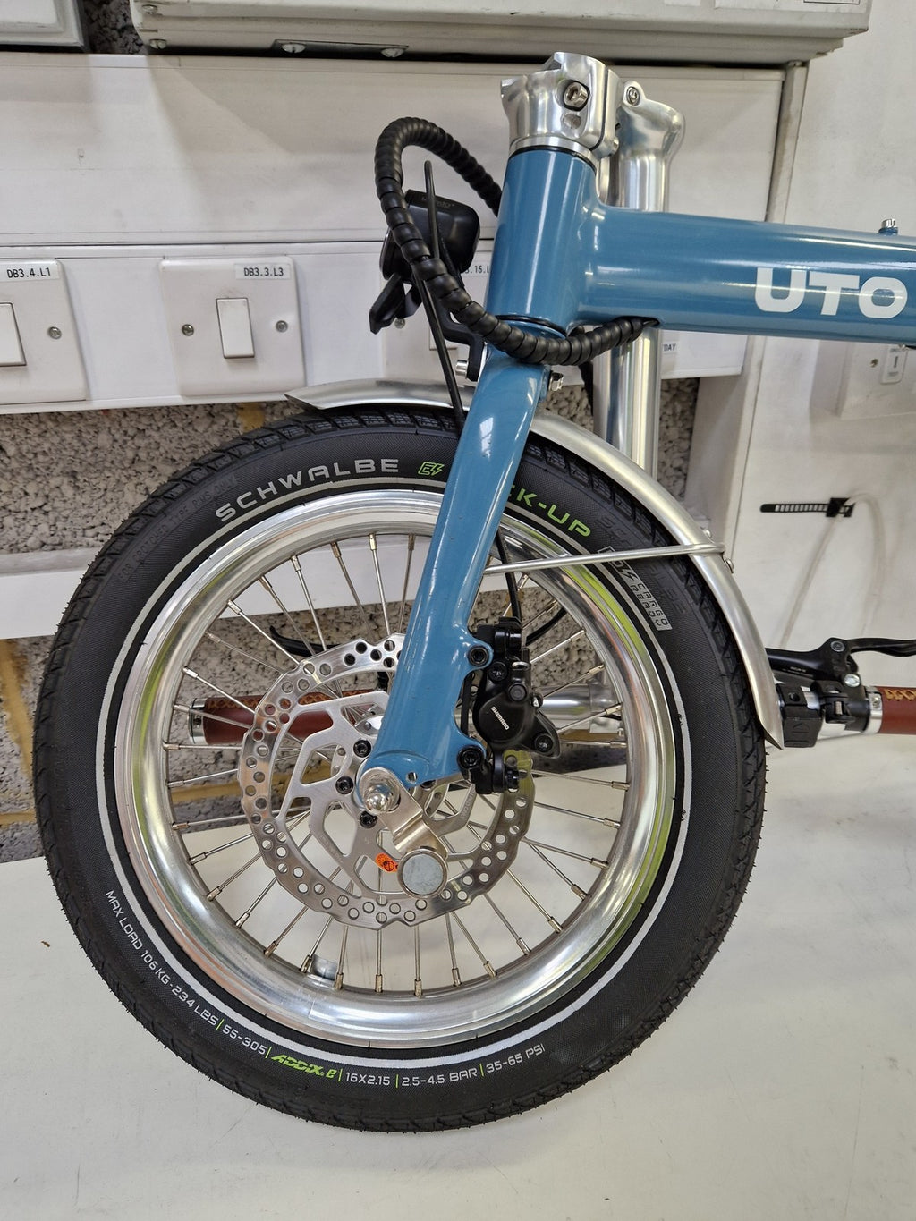 UTO Afternoon Vintage OG20 7-Speed 20" Wheel Folding Bike - Satin Blue (Dirty)