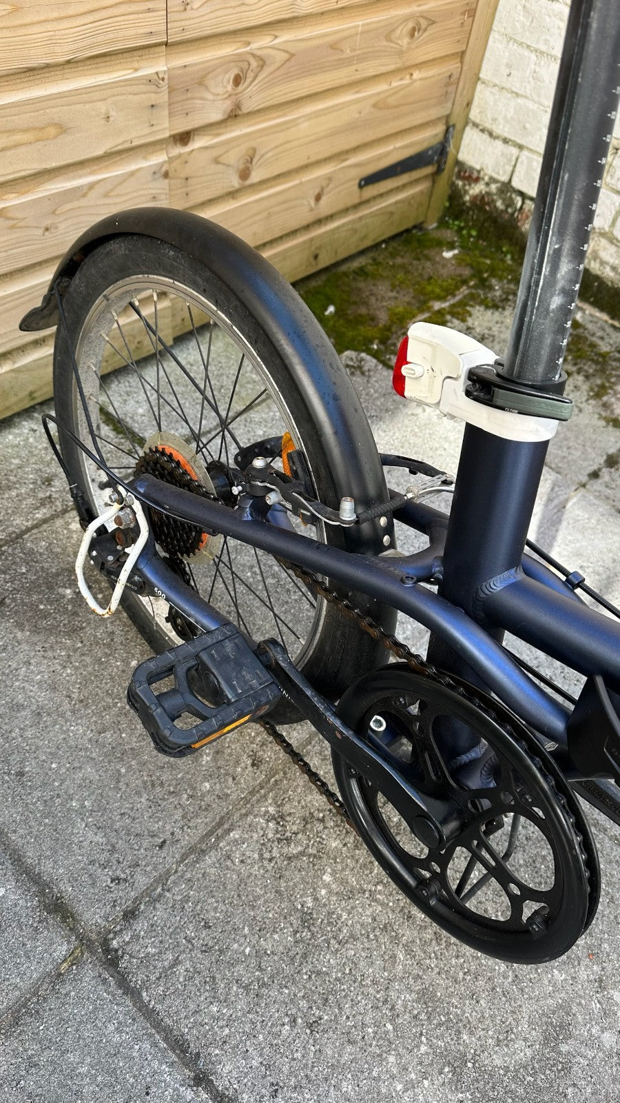 Oxylane Folding Bike Blue 20” Wheels 6 Speed Commuter Bicycle