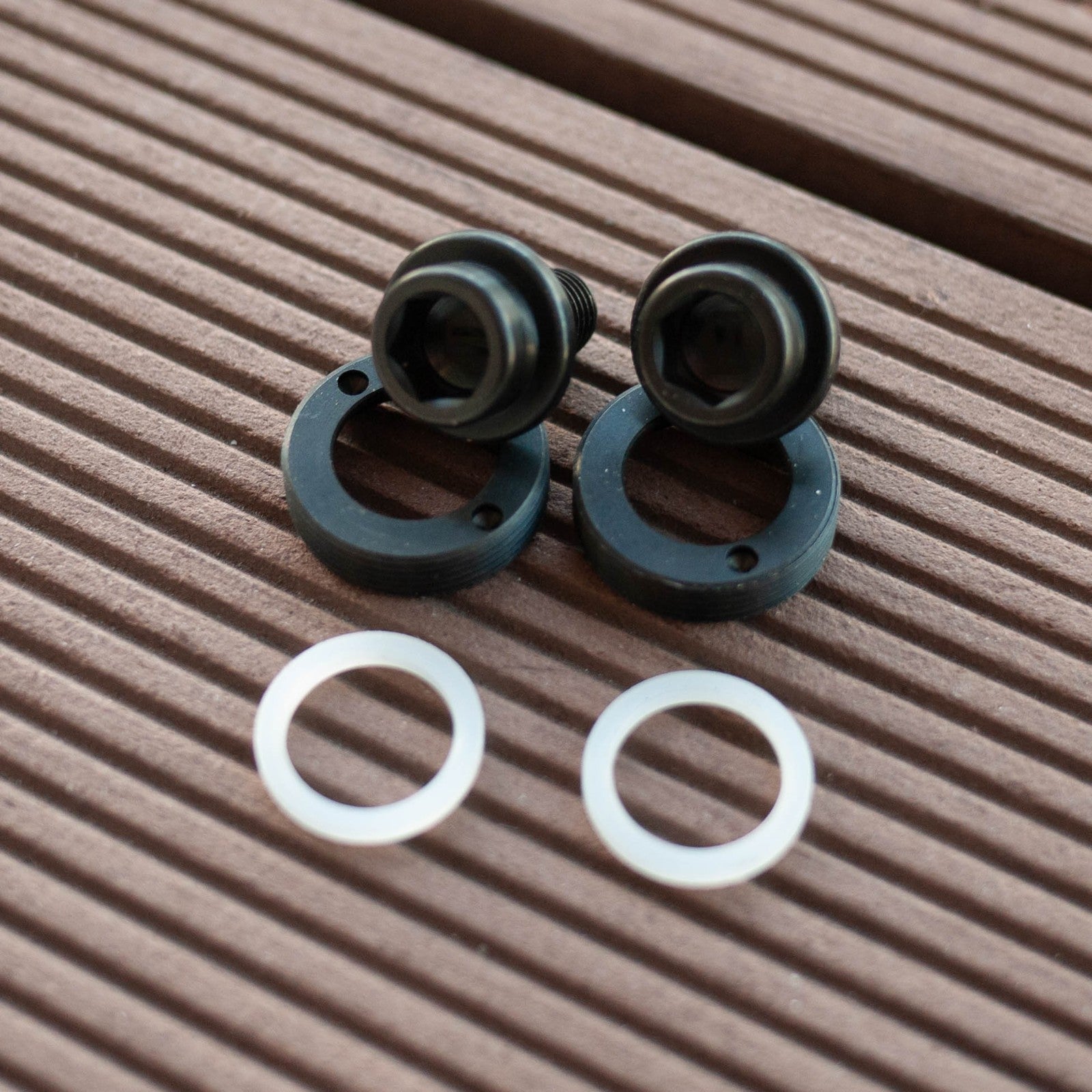 Brompton Ti Parts Workshop Titanium Crank Bolt Set - Black Bolt / Black Washer