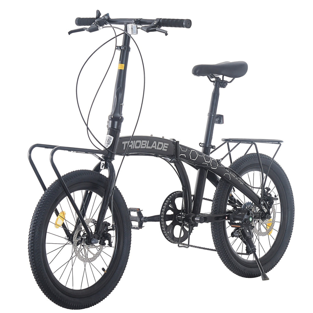 Folding Bicycle 20 Inch Bikes for Adults 7-Speed Variable Foldable City Bicycle