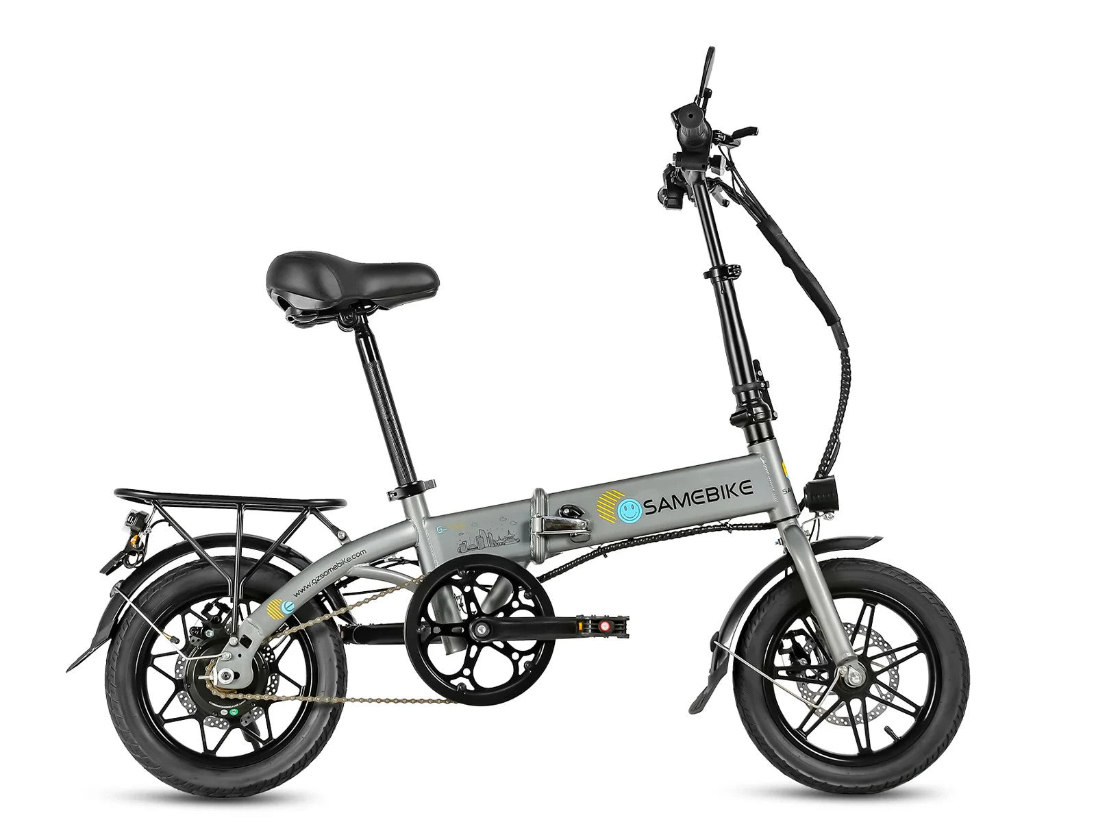 14" All-Terrain Folding bike, 36V 7.8Ah Battery, 25KM/h, Full Disc-U14R Grey