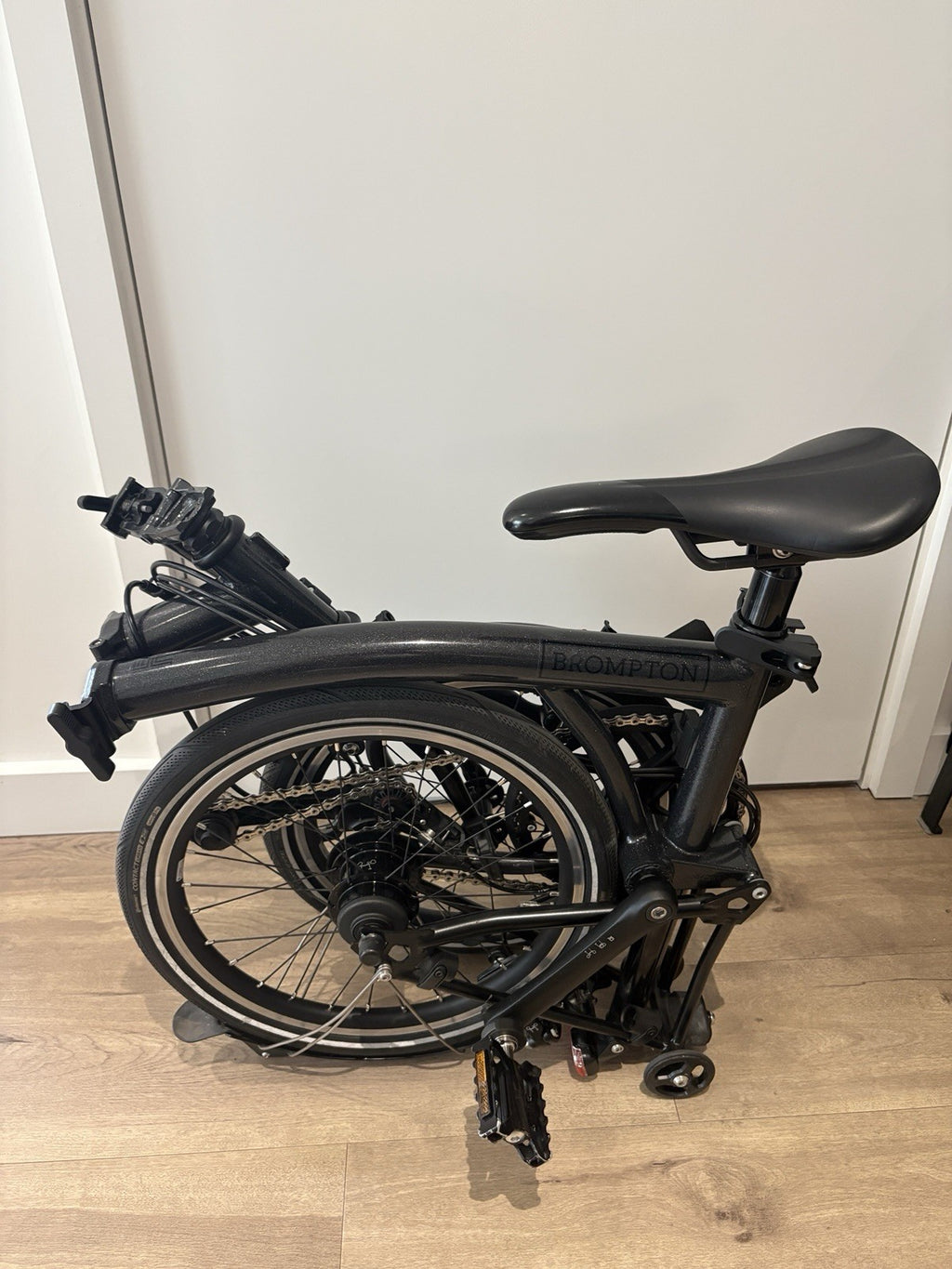 Brompton P Line Explore 12-Speed Mid Handlebar Folding Bike 2024 Midnight Black