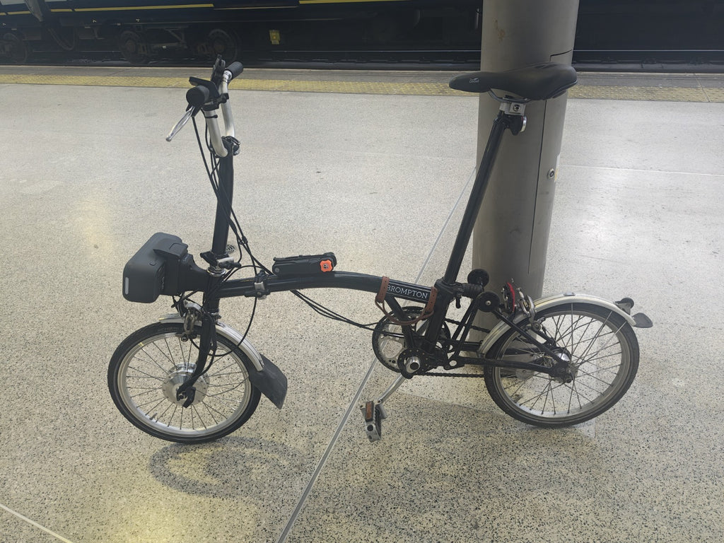 Brompton C Line Folding Bicycle Fitted With Swytch Max