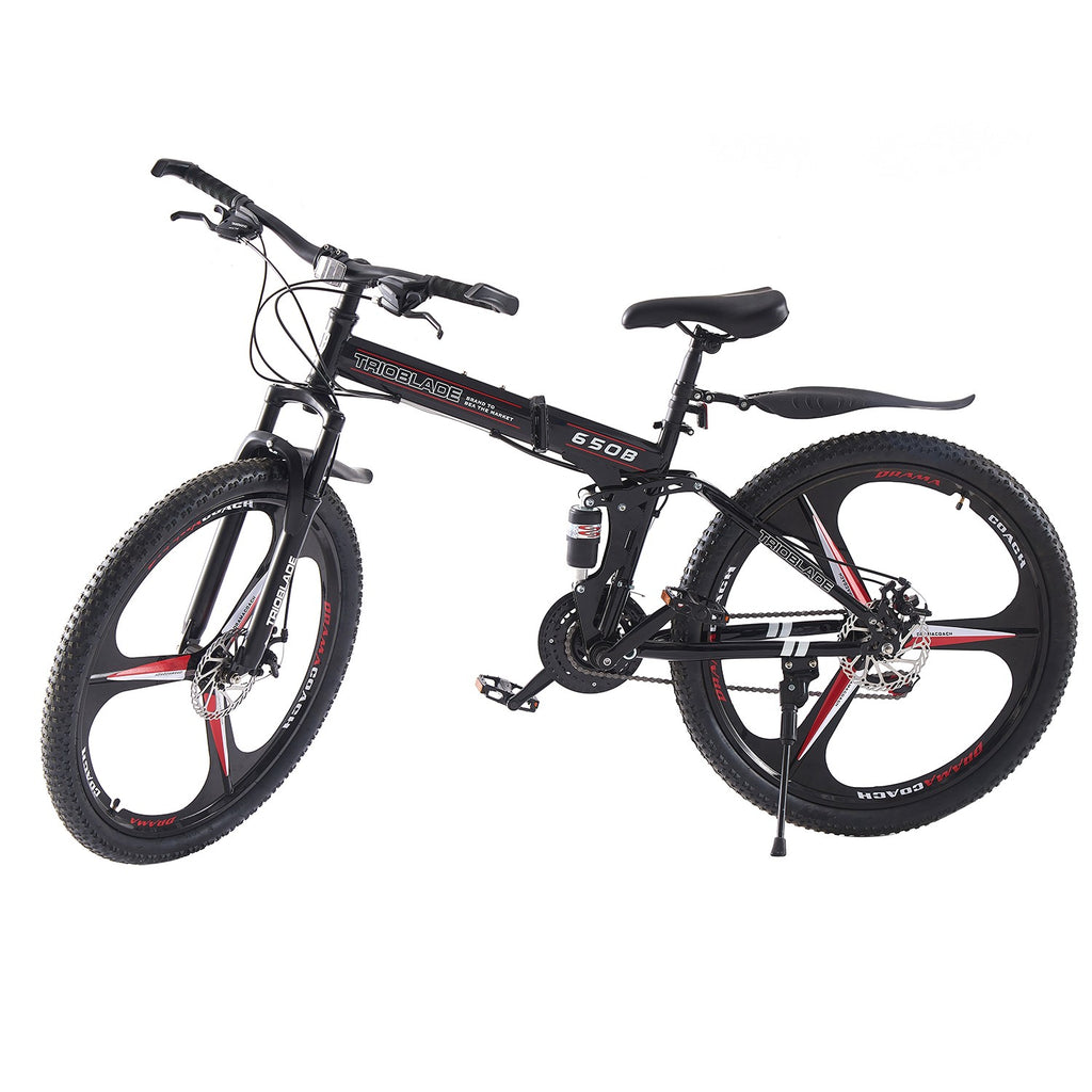 24 26 27.5Inch Folding Mountain Bike 21 Speed Full Suspension Bicycle Men Women