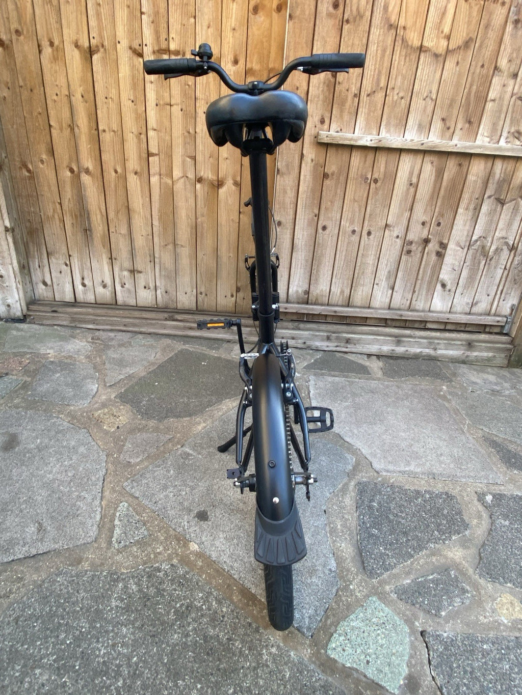 Oxylane Black Steel Folding Bicycle Single Speed Very Good Condition