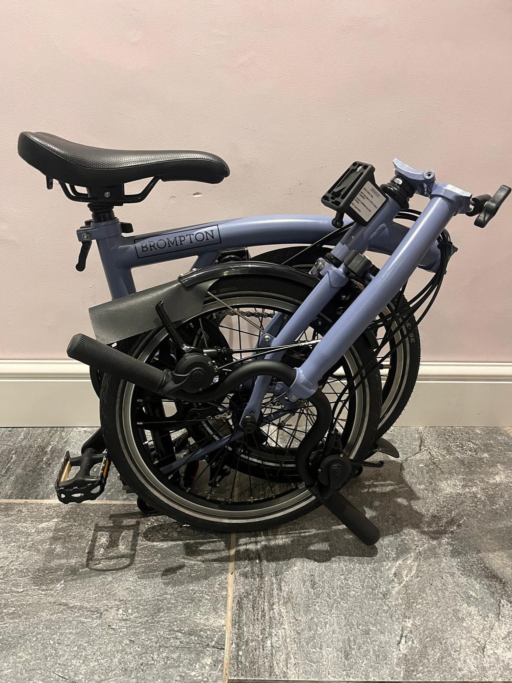 Ocean Blue Brompton C Line 6 Speed 2023 Folding Bike. Serviced, with accessories
