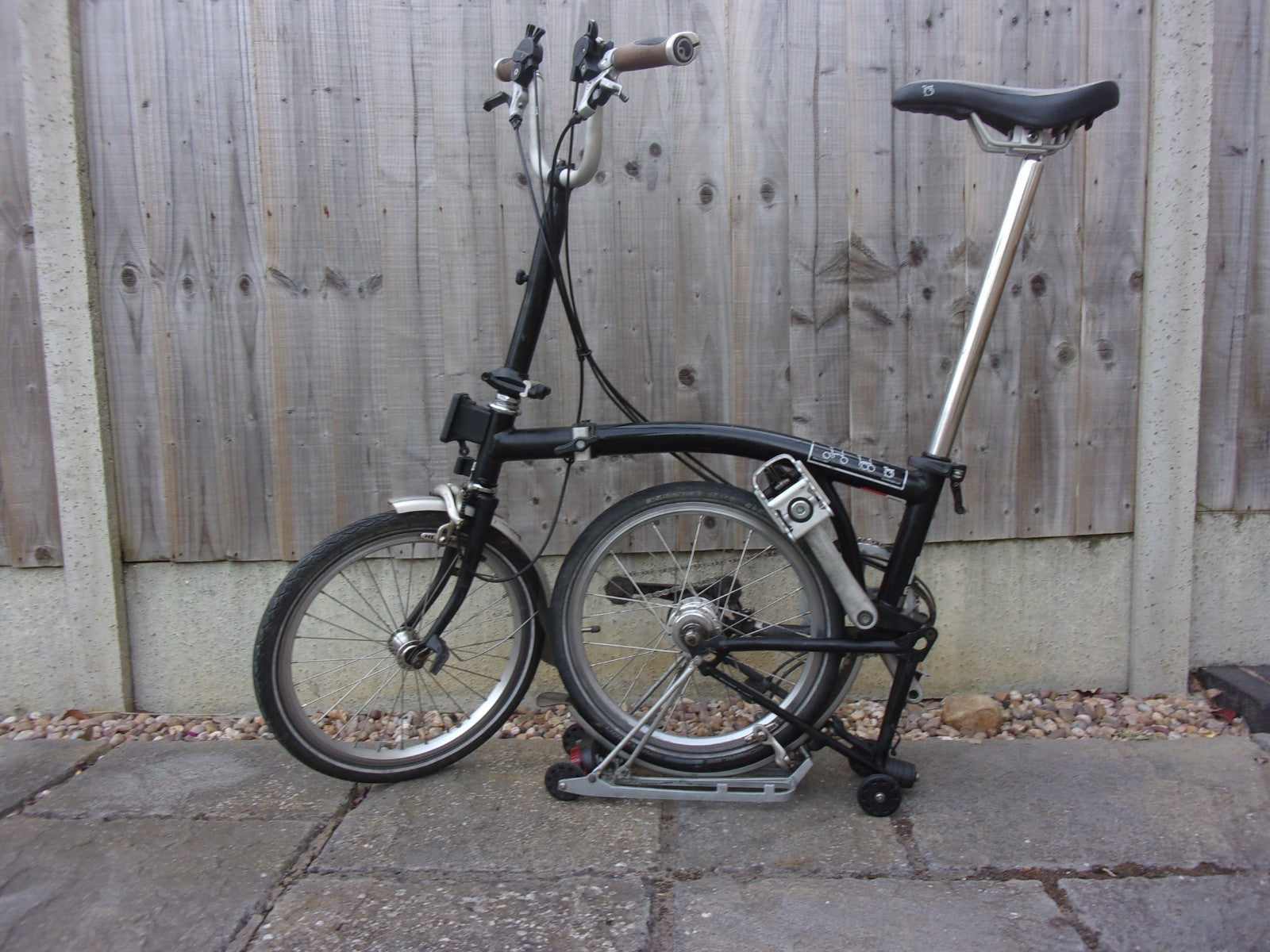 Brompton Folding Bike 16in Black/Silver with Rear Rack & Mudguards