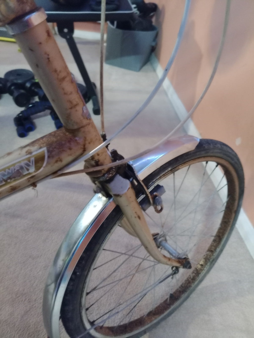 Raleigh Stow Away Folding Bike Vintage Shopper Rack