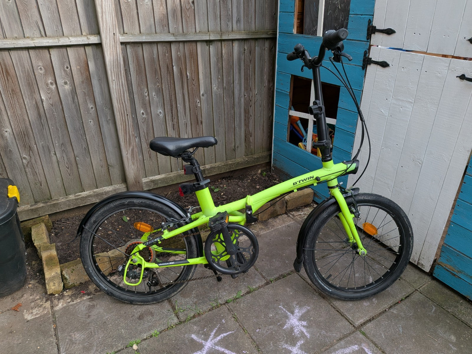 BTWIN Tilt 500 Neon Yellow 7 Speed Decathlon Folding Bike Great Condition Ch65